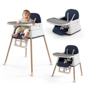 convertible 4 in 1 baby highchair with removable wheels