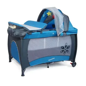 Foldable baby playpen bed with changing station and mosquito net (0-5 years)
