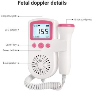 Fetal Doppler Baby Heart Monitor for Pregnancy with in-Built Speaker, Smart Noise Reduction & Heartbeat Detection Machine for Home & Clinic Use