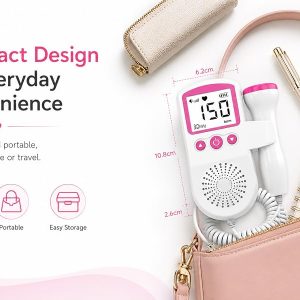 Fetal Doppler Baby Heart Monitor for Pregnancy with in-Built Speaker, Smart Noise Reduction & Heartbeat Detection Machine for Home & Clinic Use