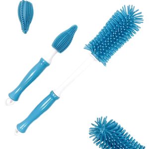 2 in 1 silicone feeding bottle cleaning brush