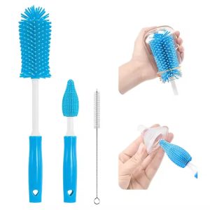 2 in 1 silicone feeding bottle cleaning brush