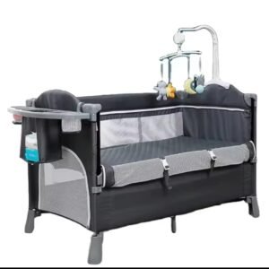 Foldable playpen Co-Sleeper, Baby Bassinet with changing station and mosquito net (0-5 years)