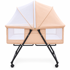Foldable rocking Baby Bassinet With Net And Wheels