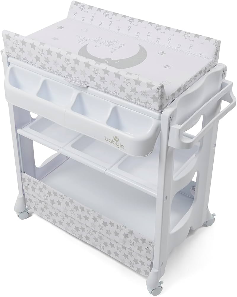 Baby Bath and Changing Station With storage compartment and wheels Baby Bath and Changing Station With storage compartment and wheels