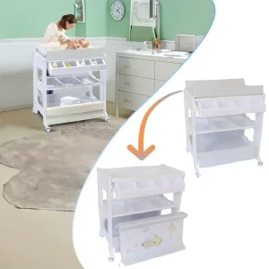 Baby Bath and Changing Station With storage compartment and wheels