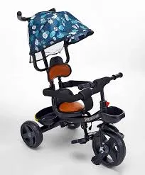 Kids tricycle with umbrella and parent push handle