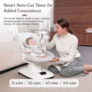 Mastela Deluxe Multi Motion electric Baby swing /rocker/Cradle-Multi Recline Position-5 Point Harness-12 Built In Melodies-For 0 to 36M (Upto 15Kg)-Grey
