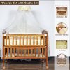 Baby Wooden Cosleeper Bed with cradle set Crib With Mattress, diaper changing area And Mosquito Net, separate bassinet & 4 Lockable Wheels