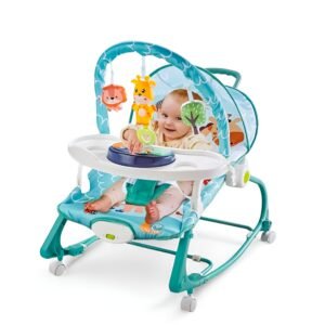 4 In 1 Multifunctional Baby Rocker With Dining Tray, Wheels & Music 0m+