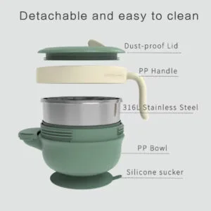 Insulated Stainless steel feeding bowl with warmer function