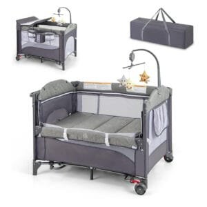 Baby Cosleeper playpen with changing station and mosquito net