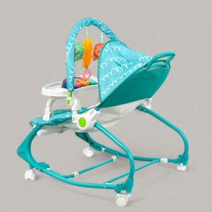 4 In 1 Multifunctional Baby Rocker With Dining Tray, Wheels & Music 0m+