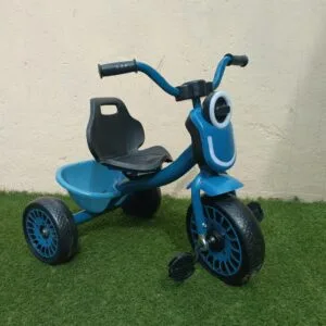 Big tricycle with rubber wheels and high backrest