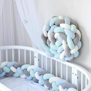 Braided baby cot bumper set