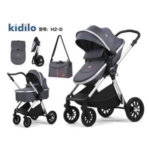 Premium kidilo bassinet stroller set with infant car seat and baby bag