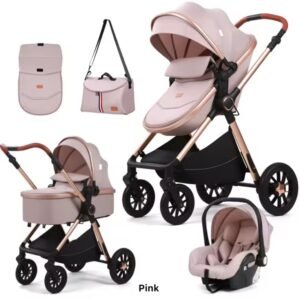 Premium kidilo bassinet stroller set with infant car seat and baby bag