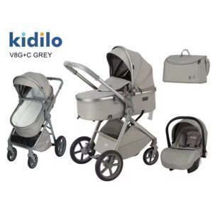 Premium kidilo bassinet stroller set with infant car seat and baby bag