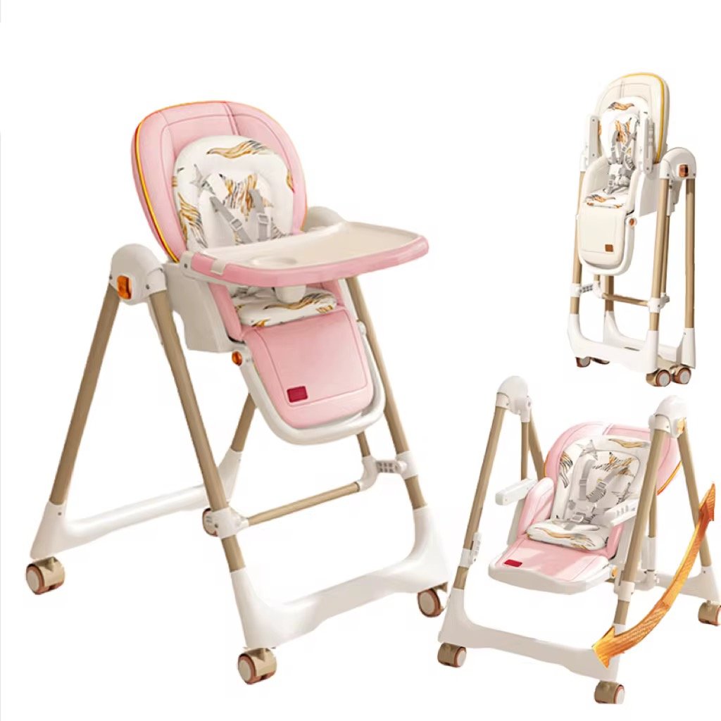 Multi-Functional Baby Feeding Chair with Swing, Recline & Wheels | Convertible High Chair Multi-Functional Baby Feeding Chair with Swing, Recline & Wheels | Convertible High Chair
