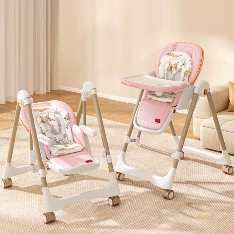 Multi-Functional Baby Feeding Chair with Swing, Recline & Wheels | Convertible High Chair Multi-Functional Baby Feeding Chair with Swing, Recline & Wheels | Convertible High Chair