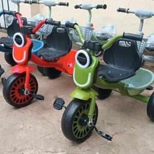 Kids tricycle with rubber wheels, music and lights