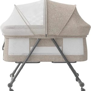 Foldable rocking Baby Bassinet With Net And Wheels