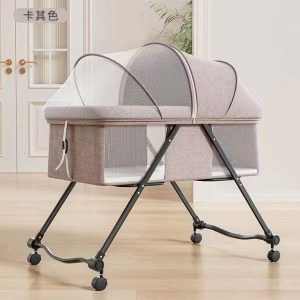 Foldable rocking Baby Bassinet With Net And Wheels
