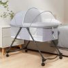 Foldable rocking Baby Bassinet With Net And Wheels