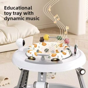 Strong Anti-Rollover height adjustable Baby Walker with educational toys