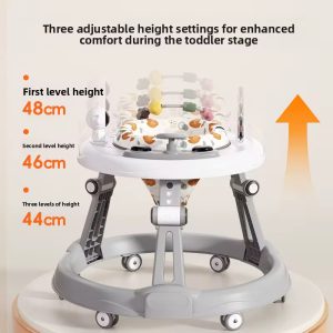 Height adjustable baby walker and activity center with 360 rotation seat and educational toys(6- 24 months)