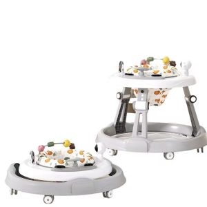 Height adjustable baby walker and activity center with 360 rotation seat and educational toys(6- 24 months)