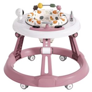 Height adjustable baby walker and activity center with 360 rotation seat and educational toys(6- 24 months)