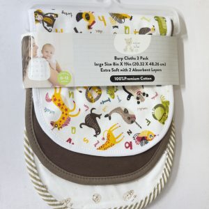 Big size set of 3 burp cloths