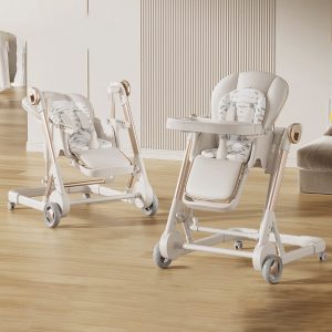 MultiFunctional Baby Feeding Chair with Swing, Recline & Wheels | Convertible High Chair