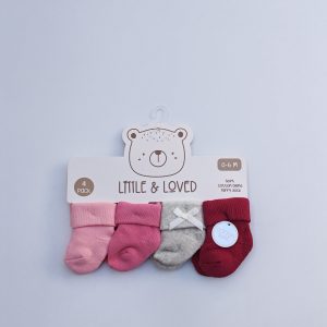 Premium quality Baby socks 0-6 months( 4 pairs in the box)