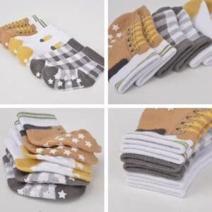 3 pair Anti Slip/Skid Socks, different colors/sizes available (sizes 0-24 months)