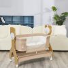 Electric baby Cosleeper bassinet bed with wooden frame, rocking baby crib with locking wheels with Bluetooth connection and Bluetooth