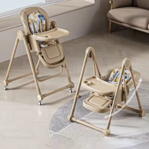 Multi-Functional Baby Feeding Chair with Swing, Recline & Wheels | Convertible High Chair