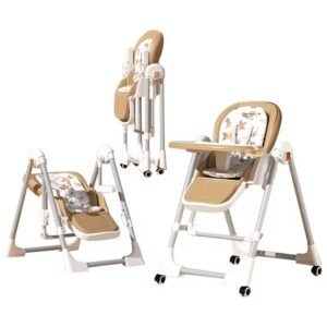Multi-Functional Baby Feeding Chair with Swing, Recline & Wheels | Convertible High Chair