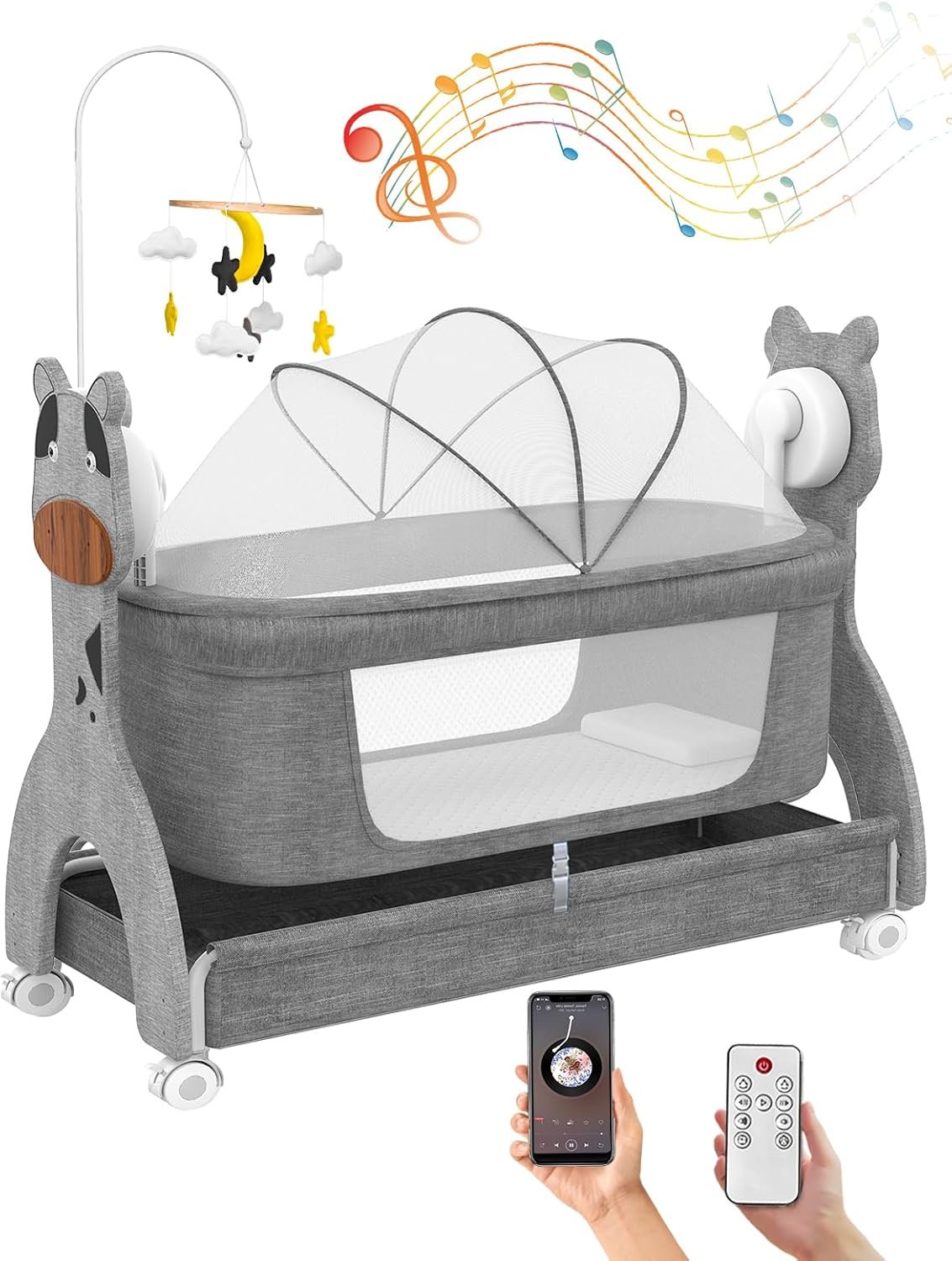 Baby Electric bed Co-Sleeper/bassinet with wheels and overhead toys Baby Electric bed Co-Sleeper/bassinet with wheels and overhead toys