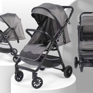 Easy fold Cabin approved Baby Stroller with durable rubber wheels and reversible handle