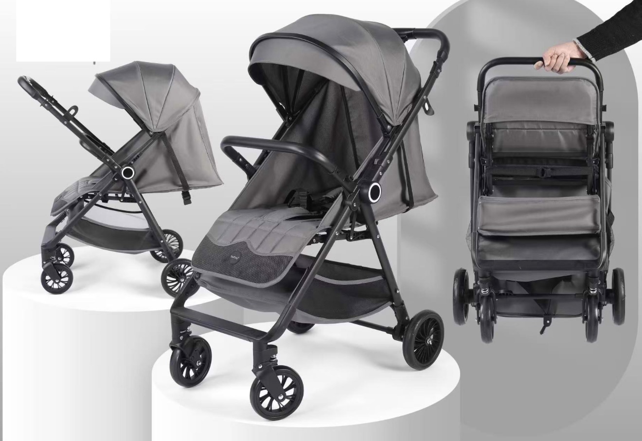 Easy fold Cabin approved Baby Stroller with durable rubber wheels and reversible handle Easy fold Cabin approved Baby Stroller with durable rubber wheels and reversible handle