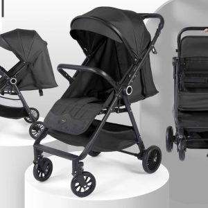 Easy fold Cabin approved Baby Stroller with durable rubber wheels and reversible handle