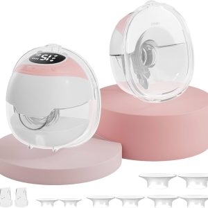 Wearable Hands-Free Electric Breast Pump with 3 Modes and 15 Levels, Wearable Breast Pump with Intelligent Display, Low Noise, Portable Hands Free Breast Pumps with 4 Flanges in Sizes 18/20/22/24mm, USB-Chargeable