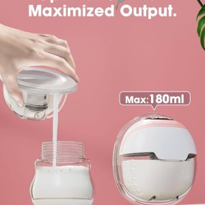 Wearable Hands-Free Electric Breast Pump with 3 Modes and 15 Levels, Wearable Breast Pump with Intelligent Display, Low Noise, Portable Hands Free Breast Pumps with 4 Flanges in Sizes 18/20/22/24mm, USB-Chargeable