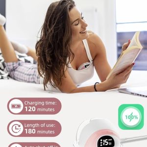 Wearable Hands-Free Electric Breast Pump with 3 Modes and 15 Levels, Wearable Breast Pump with Intelligent Display, Low Noise, Portable Hands Free Breast Pumps with 4 Flanges in Sizes 18/20/22/24mm, USB-Chargeable
