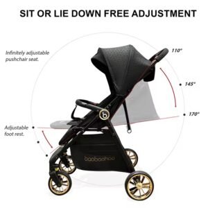Cabin approved baby stroller with reversible handle