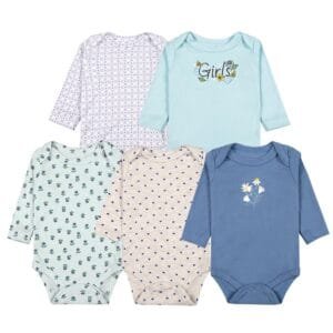 Long Sleeve Onesies/Bodysuits- 5 pcs (newborn to 12 months)