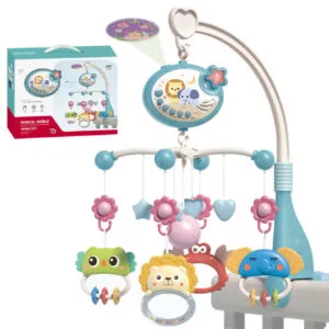 Cot Mobile for Babies, Baby Mobile for Crib, Hanging Projection Mobile with Music Box, Timing Function, Musical Mobile for Baby, Gifts for 0-24 Months Newborn