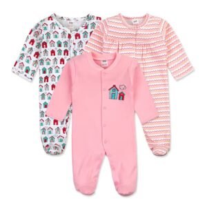 3 pcs set high quality 100% cotton Baby Rompers/baby sleep suits (0-12 months)